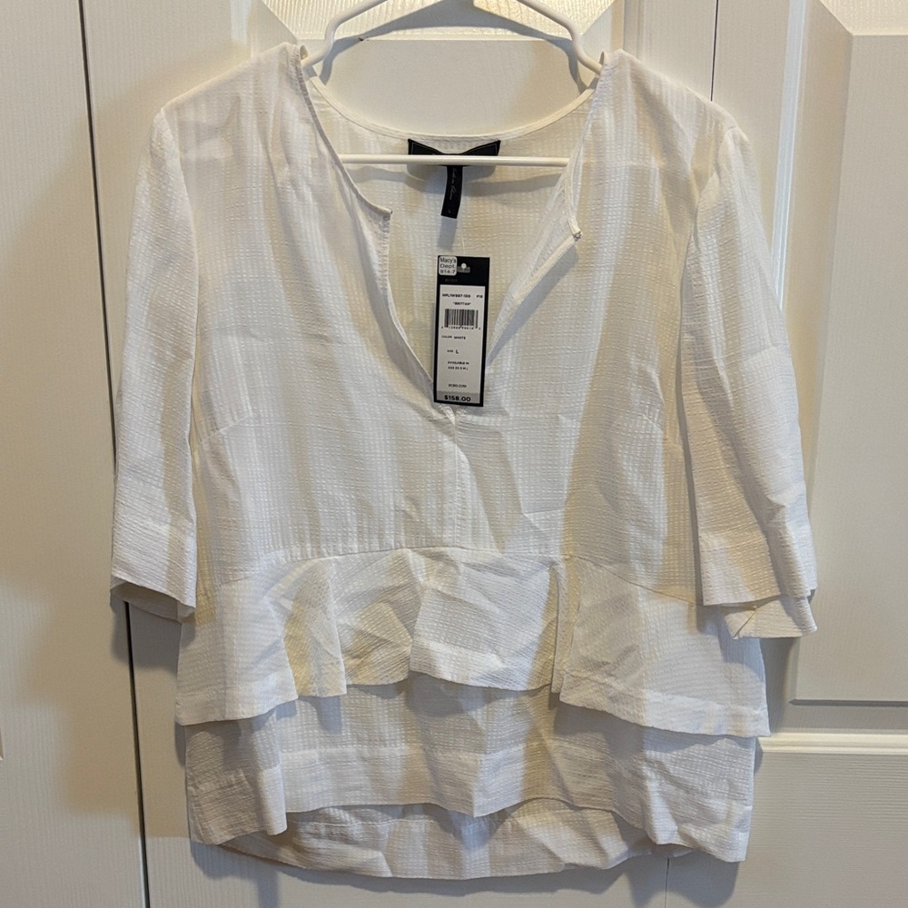 BCBGMaxAzria Cream Textured Blouse